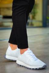 Marsetti Herren Weiße Textil Casual Dicke Sohle Orthopädische Schuhe 4