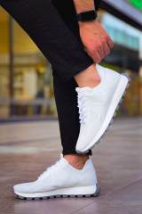 Marsetti Herren Weiße Textil Casual Dicke Sohle Orthopädische Schuhe 5