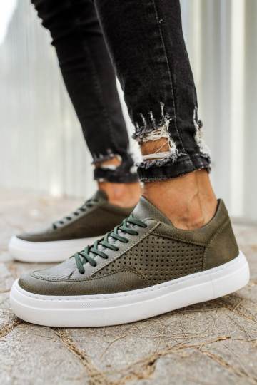 Marsetti Herren Khaki Freizeit Dicke Sohle Orthopädisch Schnürschuhe