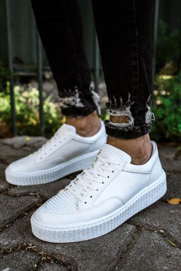 Marsetti Herren Weiße Dicke Sohle Alltag Orthopädische Schnürschuhe