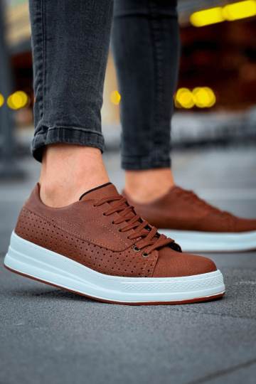 Marsetti Herren Braun Casual Dicke Sohle Orthopädische Schnürschuhe
