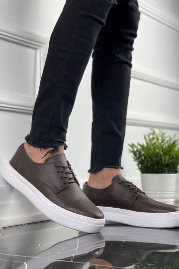 Marsetti Herren Braun Casual Dicke Sohle Schnürschuhe