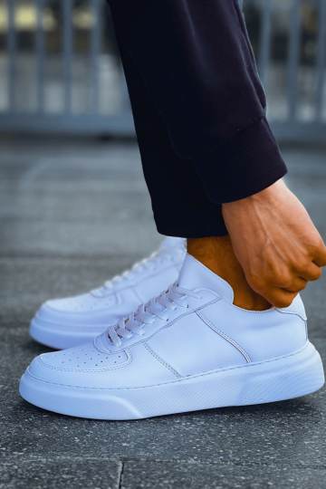 Marsetti Herren Weiße Dicke Sohle Casual Orthopädische Schnürschuhe