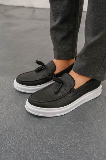 Marsetti Herren Schwarz Slip-On Casual Dicke Sohle Orthopädische Schuhe