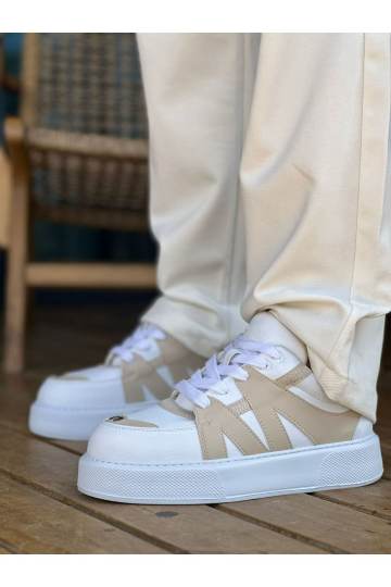 Marsetti Herren Weiß Beige Casual Dicke Sohle Orthopädische Sportschuhe