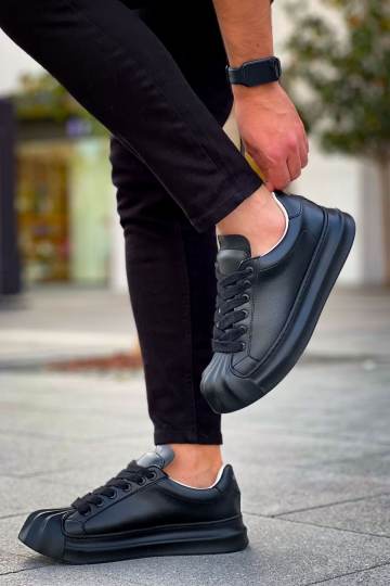 Marsetti Herren Schwarz Casual Dicke Sohle Orthopädische Schuhe