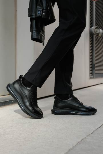 Marsetti Herren Schwarze Schnür Freizeit Dicksohle Orthopädische Schuhe
