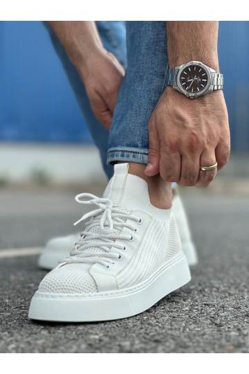 Marsetti Herren Weiß Dicke Sohle Alltags Orthopädische Schnür Schuhe