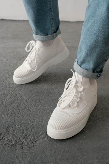 Marsetti Herren Weiß Freizeit Schnür Dicke Sohle Orthopädische Schuhe