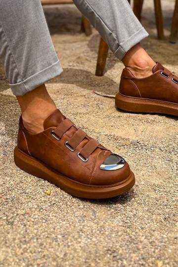 Marsetti Herren Braun Elastische Alltags Dicke Sohle Orthopädische Schuhe