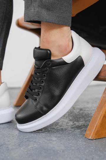 Marsetti Herren Schwarz Weiß Casual Dicke Sohle Orthopädische Schuhe