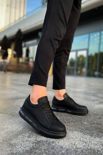 Marsetti Herren Schwarz Casual Dicksohle Orthopädische Schnür Schuhe
