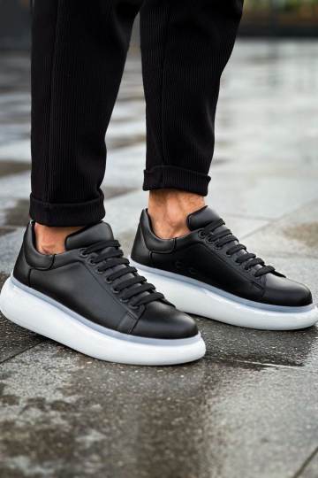 Marsetti Herren Schwarz Weiß Casual Dicke Sohle Orthopädische Sportschuhe