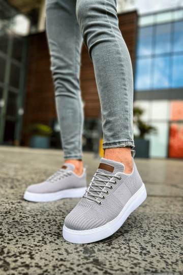 Marsetti Herren Anthrazit Textil Freizeitschuhe mit Dicker Sohle Orthopädisch