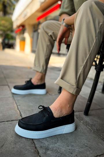 Marsetti Herren Schwarze Schnür Casual Dicksohle Orthopädische Schuhe