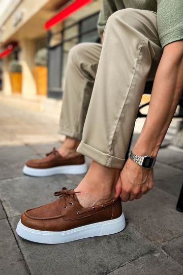 Marsetti Herren Braun Casual Dicke Sohle Orthopädische Schnürschuhe