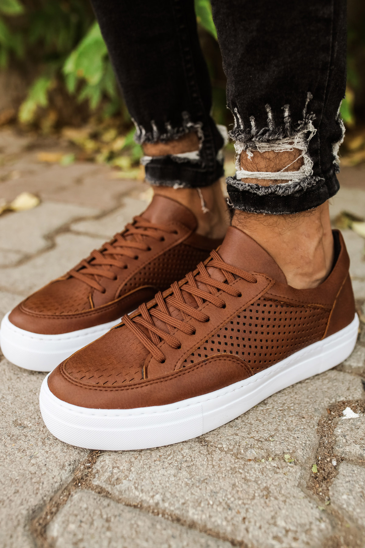 Marsetti Herren Braun Casual Dicke Sohle Orthopädische Schnürschuhe