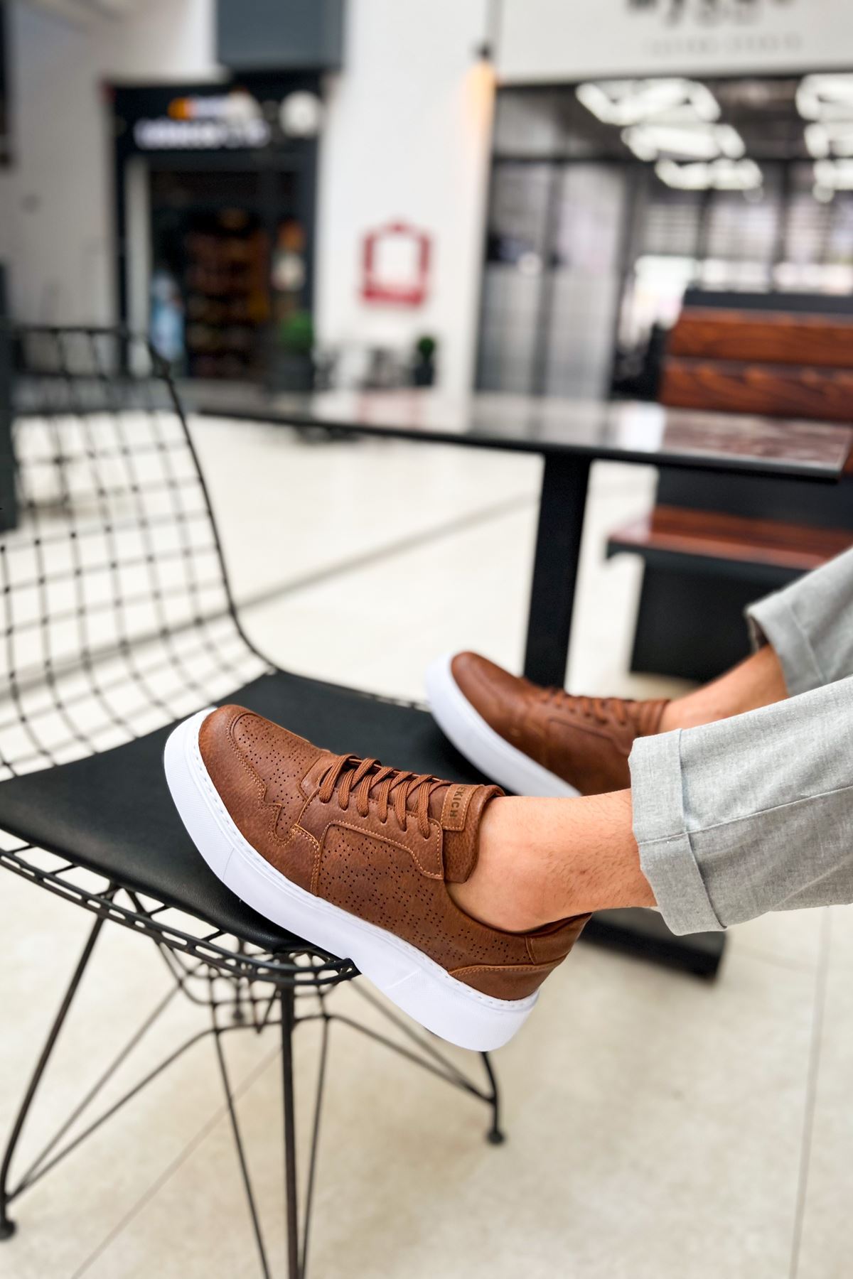 Marsetti Herren Braun Casual Dicke Sohle Orthopädische Schnürschuhe