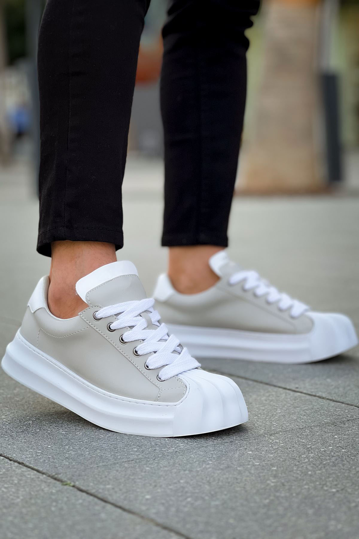 Marsetti Herren Grau Dicke Sohle Casual Sportschuhe