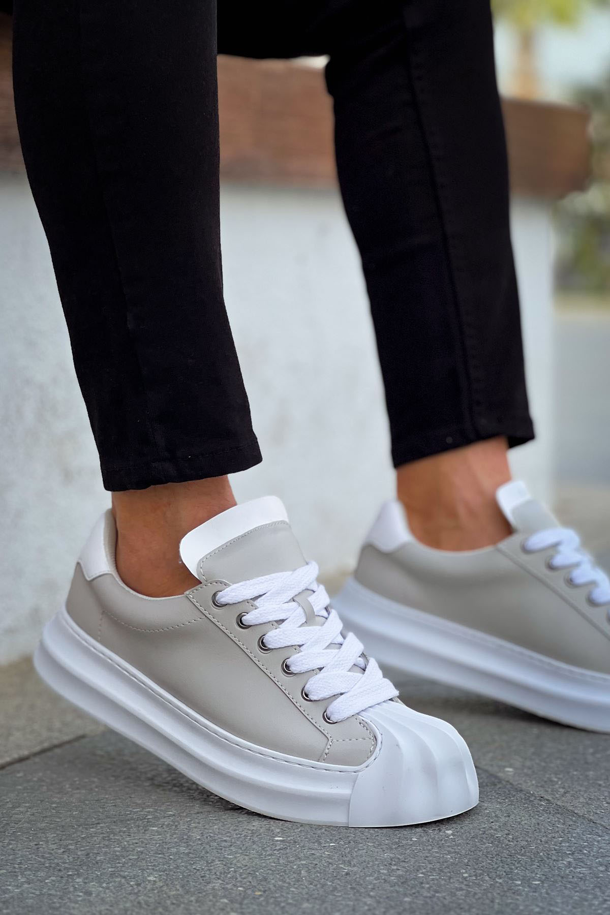 Marsetti Herren Grau Dicke Sohle Casual Sportschuhe