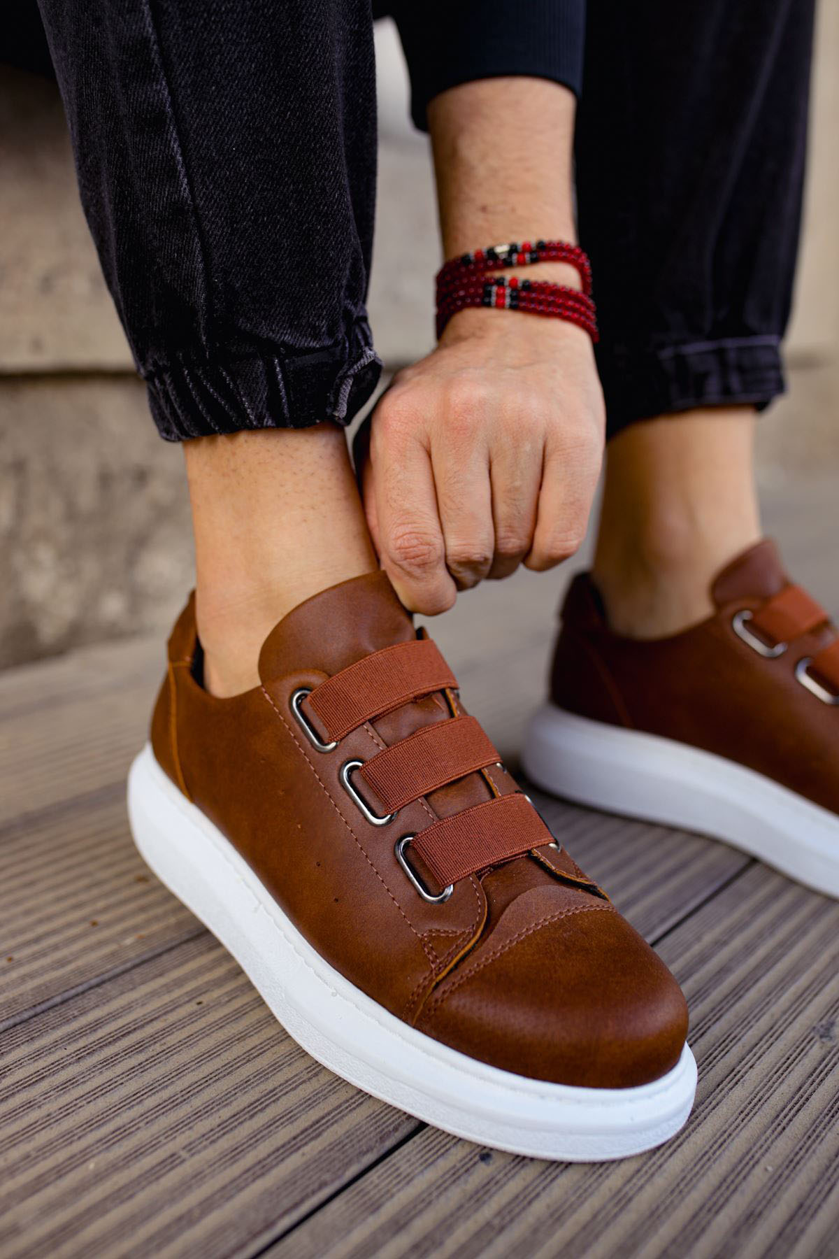 Marsetti Herren Braun Freizeitschuhe mit Dicker Sohle Orthopädisch