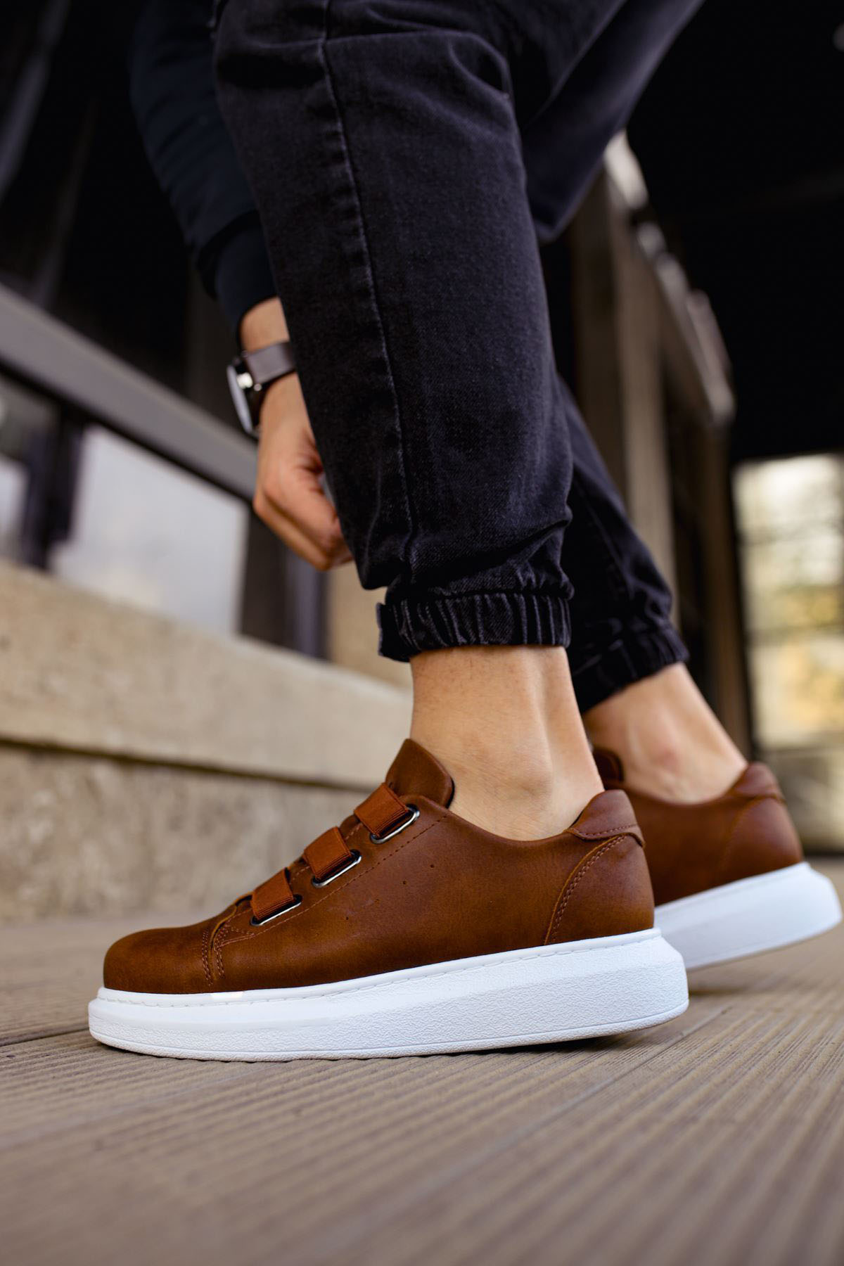 Marsetti Herren Braun Freizeitschuhe mit Dicker Sohle Orthopädisch
