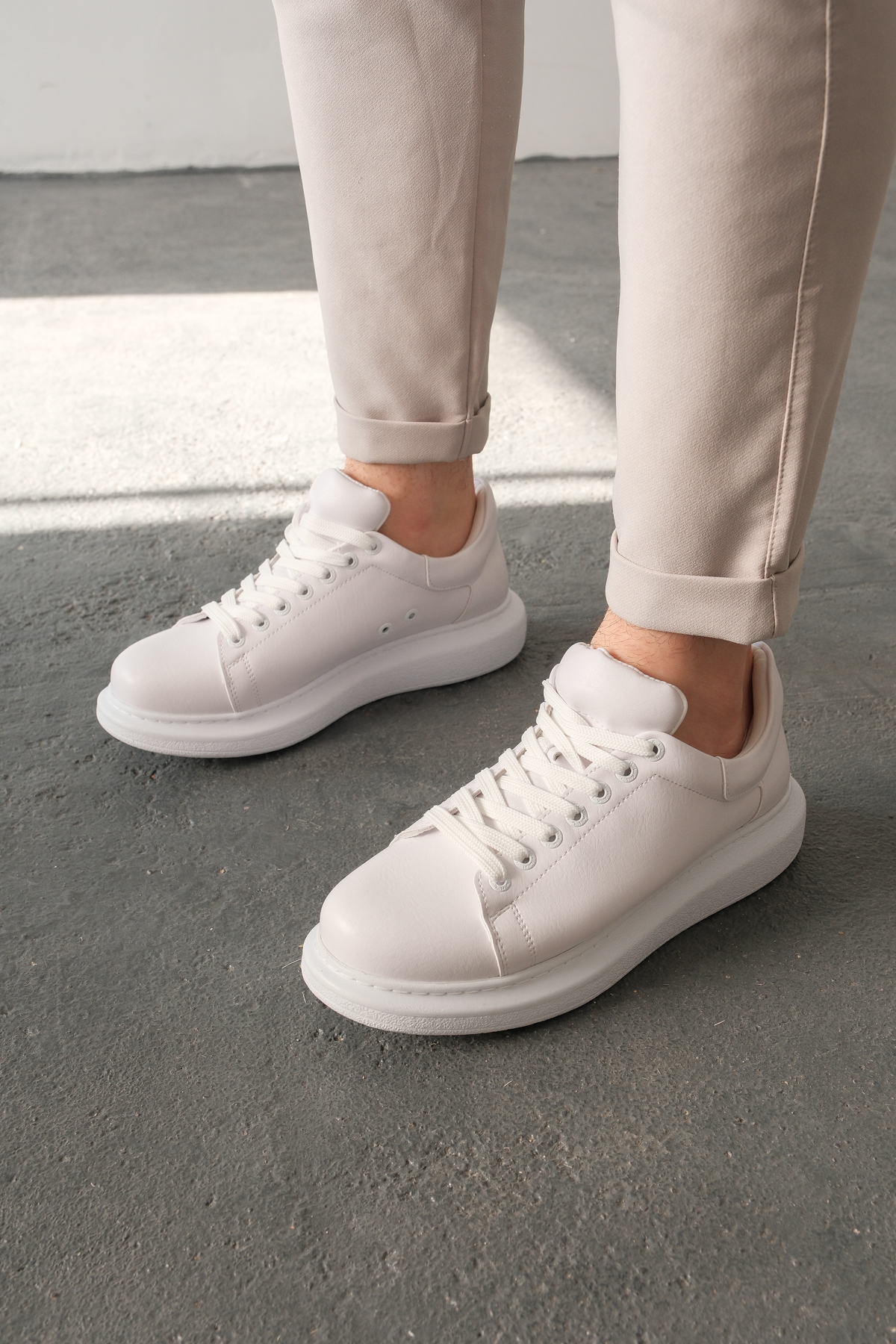 Marsetti Erkek Beyaz Deri Günlük Ayakkabı Sneaker Modeli