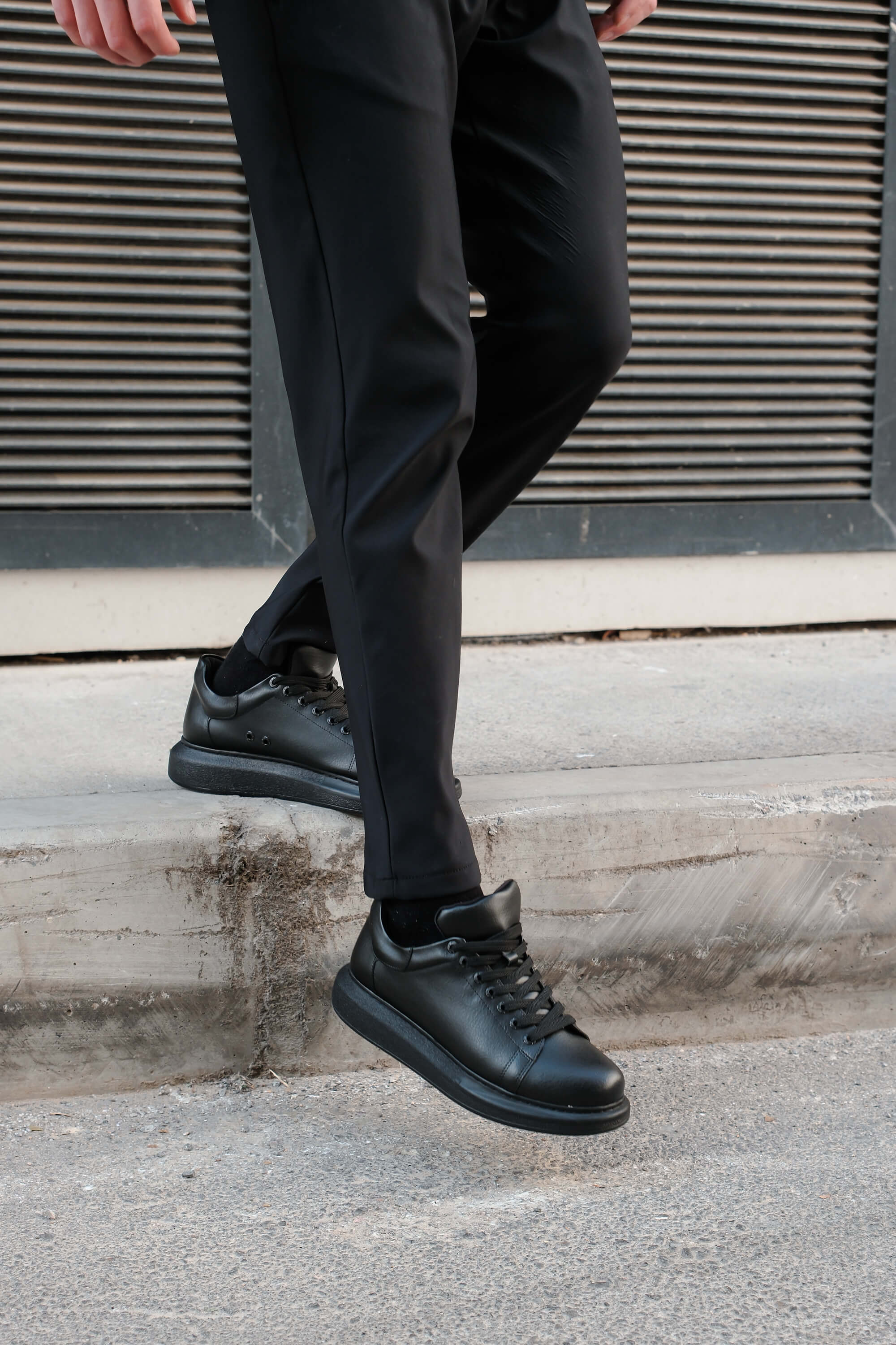 Marsetti Herren Schwarze Leder Freizeitschuhe