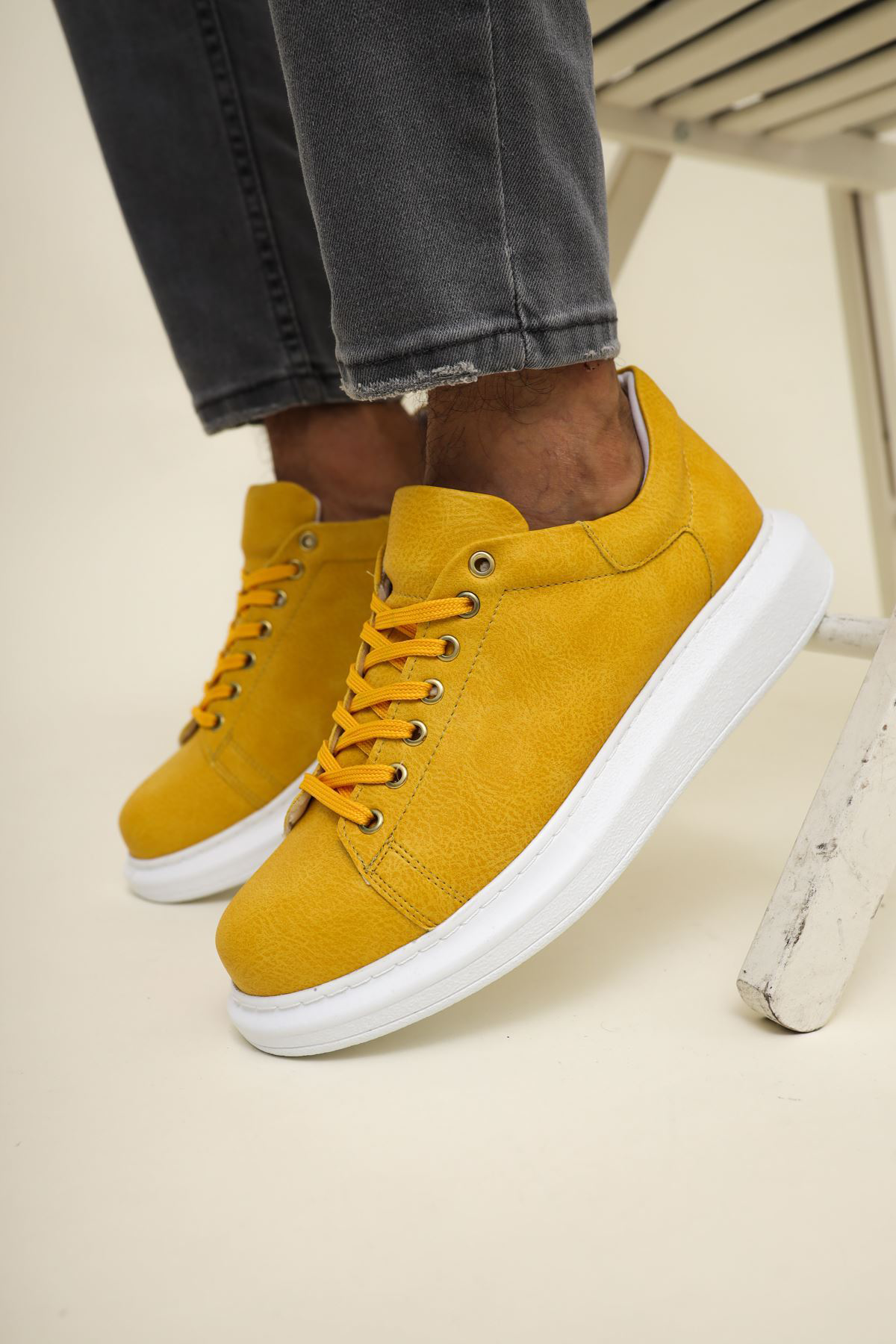 Marsetti Herren Gelbe Casual Sneaker