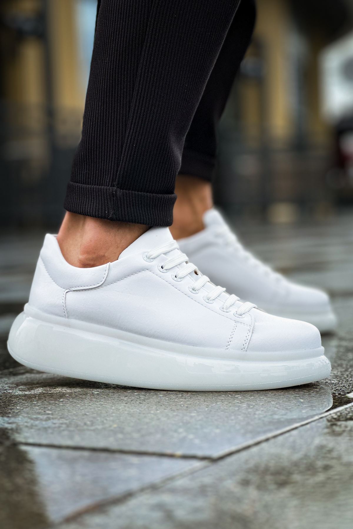 Marsetti Herren Weiß Casual Schnür Dicke Sohle Orthopädische Schuhe