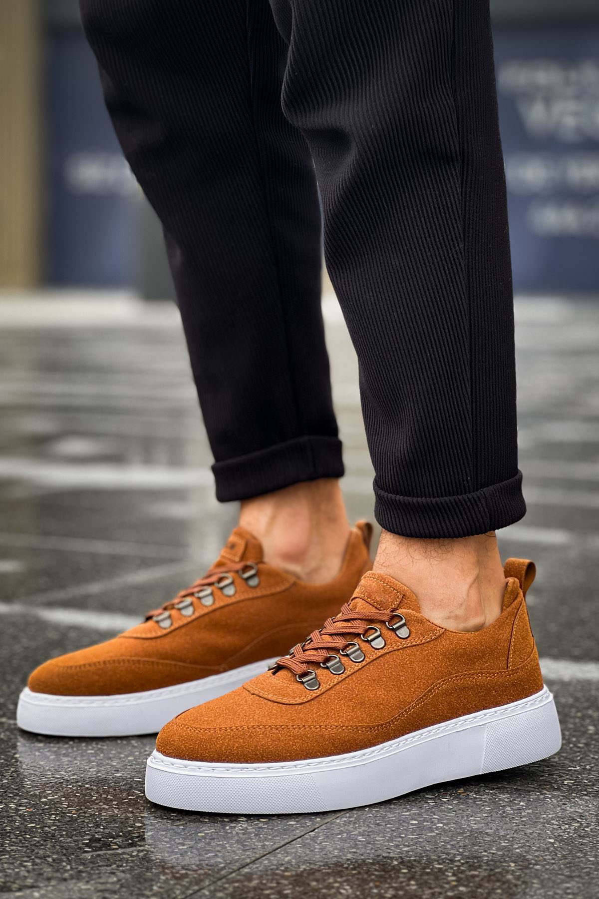 Marsetti Herren Braun Nubuk Freizeitschuhe Dicke Sohle Schnürschuhe