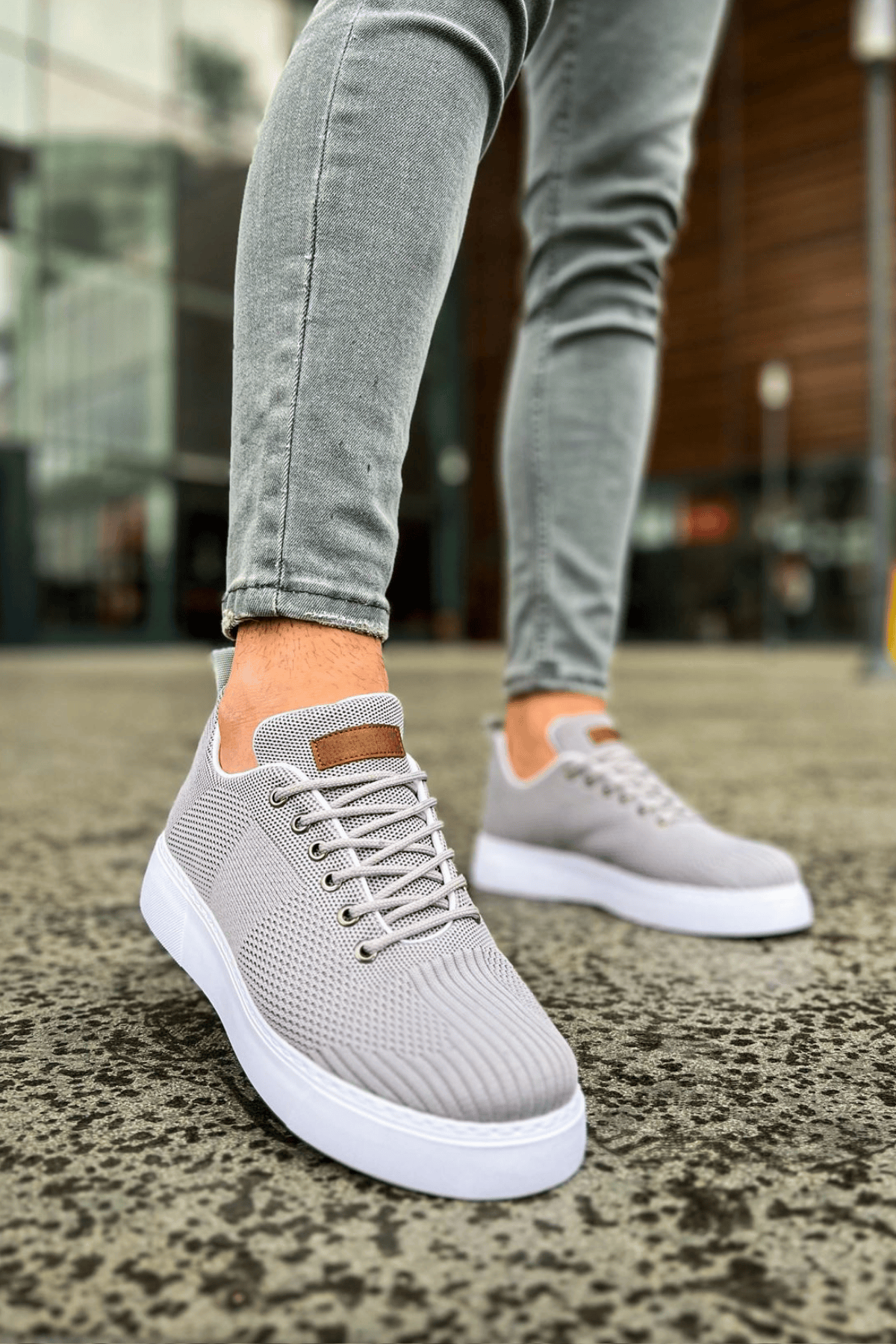 Marsetti Herren Anthrazit Textil Freizeitschuhe mit Dicker Sohle Orthopädisch