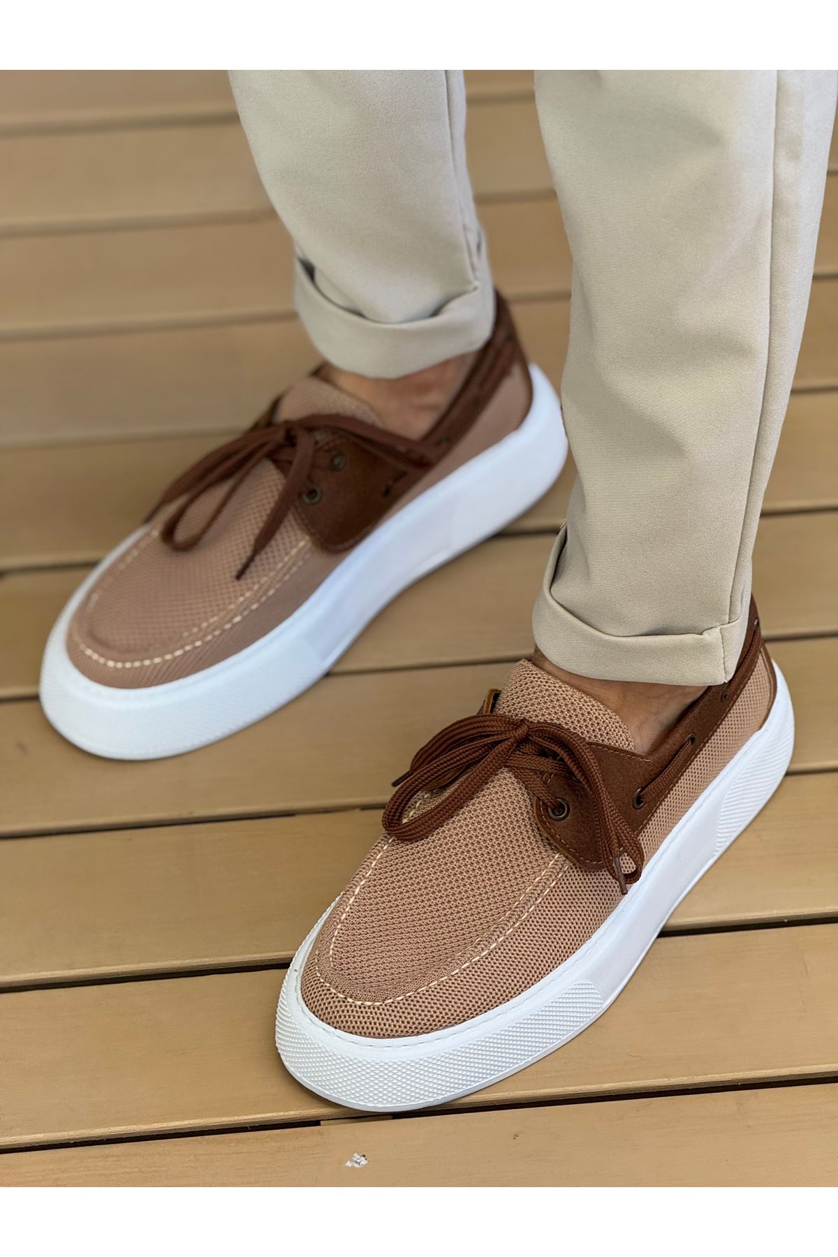 Marsetti Herren Taba Textil Dicksohle Casual Schnürschuhe