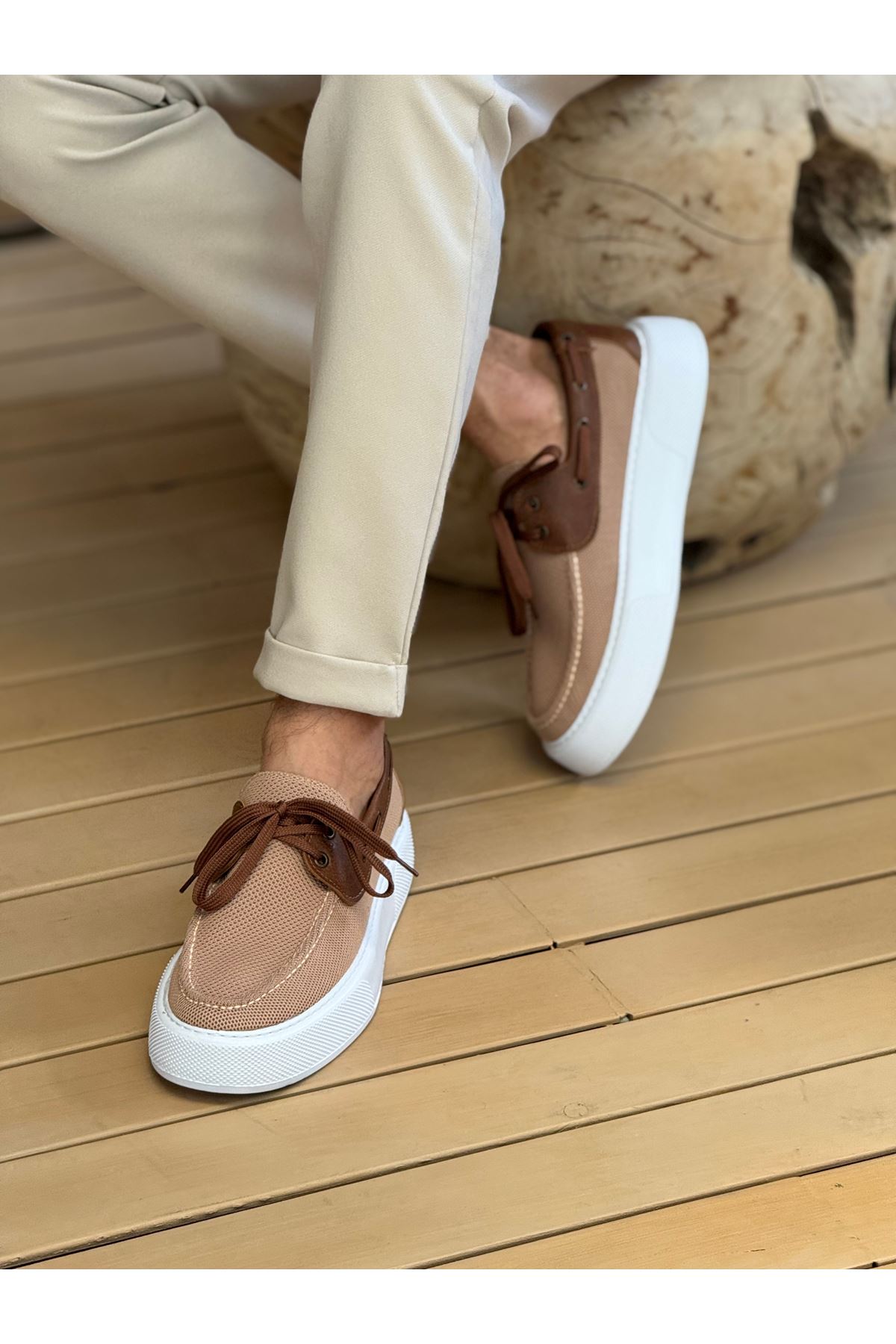Marsetti Herren Taba Textil Dicksohle Casual Schnürschuhe